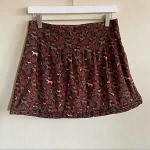 LANDS’ END Corduroy Horse Butterfly Skirt Girls Size 14